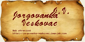 Jorgovanka Veškovac vizit kartica